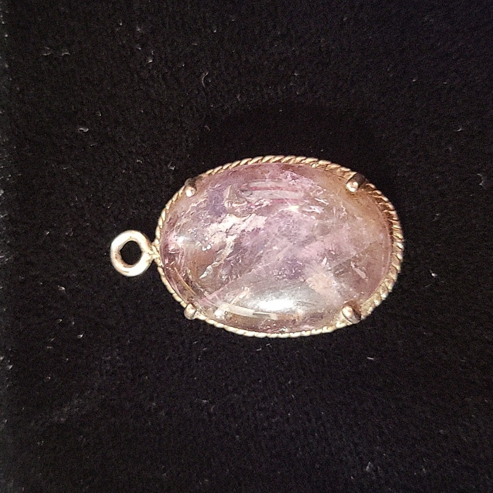 Handcrafted Pink Amethyst and sterling silver pendant